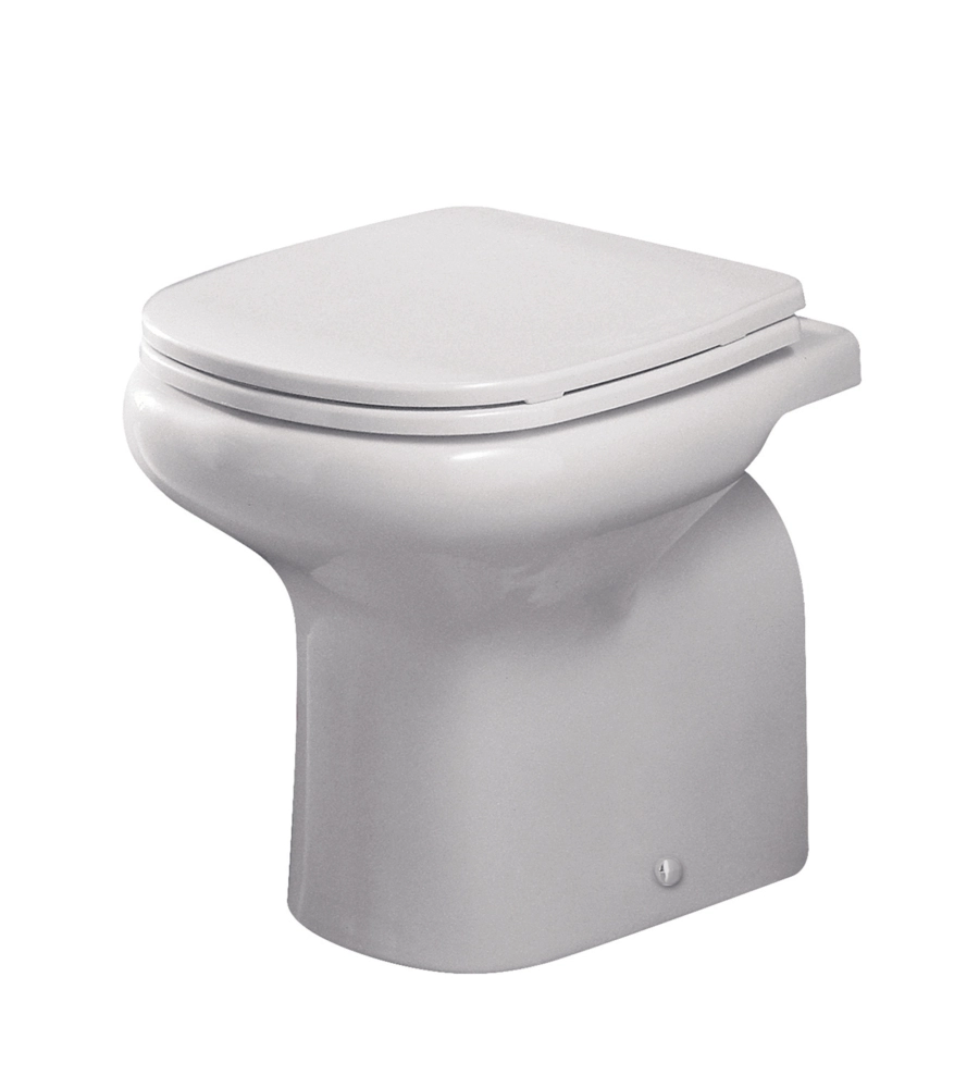 Vaso wc a terra in ceramica bianco "serie touring".