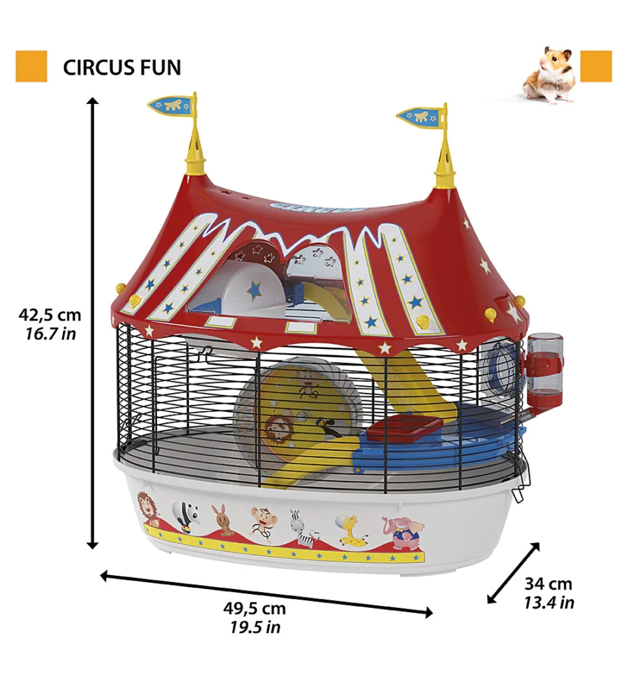 Gabbia per criceti 'circus fun', 49,5x34x42,5 cm - ferplast