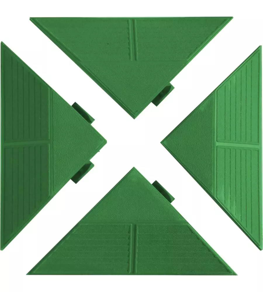 Kit con 4 angoli per pavimentazione esterna colore verde, 200x200x270mmx48mm