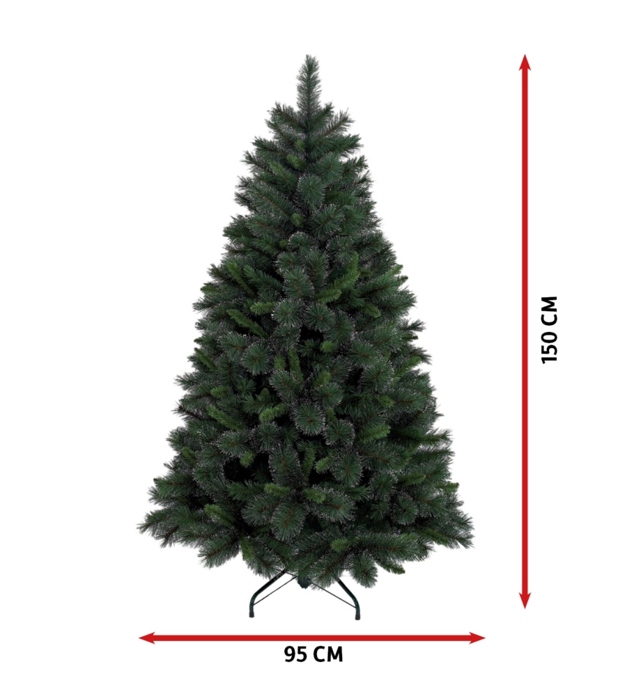 Albero di natale "glisten" con 495 rami ad aggancio, 150 cm