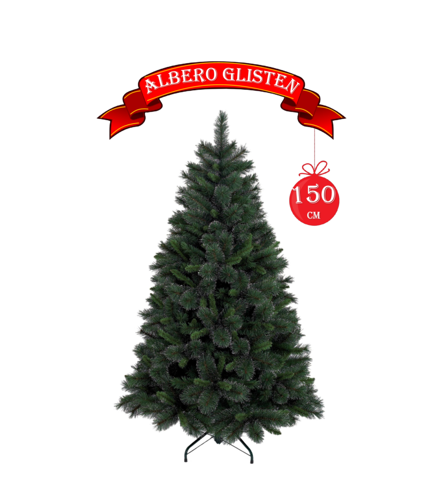 Albero di natale "glisten" con 495 rami ad aggancio, 150 cm