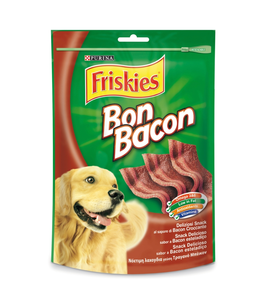 Friskies treats bon bacon original - alimento per cane, 6x120gr.