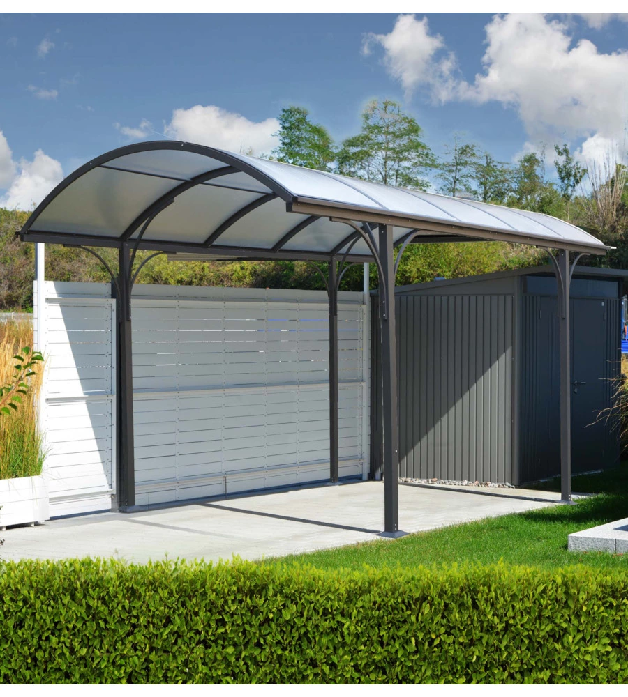 Carport auto in alluminio e policarbonato euro garden 1 posto 4,85x3,00x2,53 mt