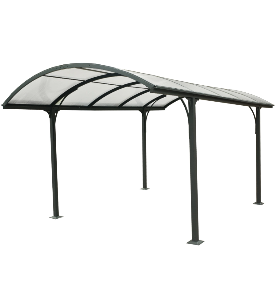 Carport auto in alluminio e policarbonato eurogarden 1 posto 4,85x3,00x2,53 mt