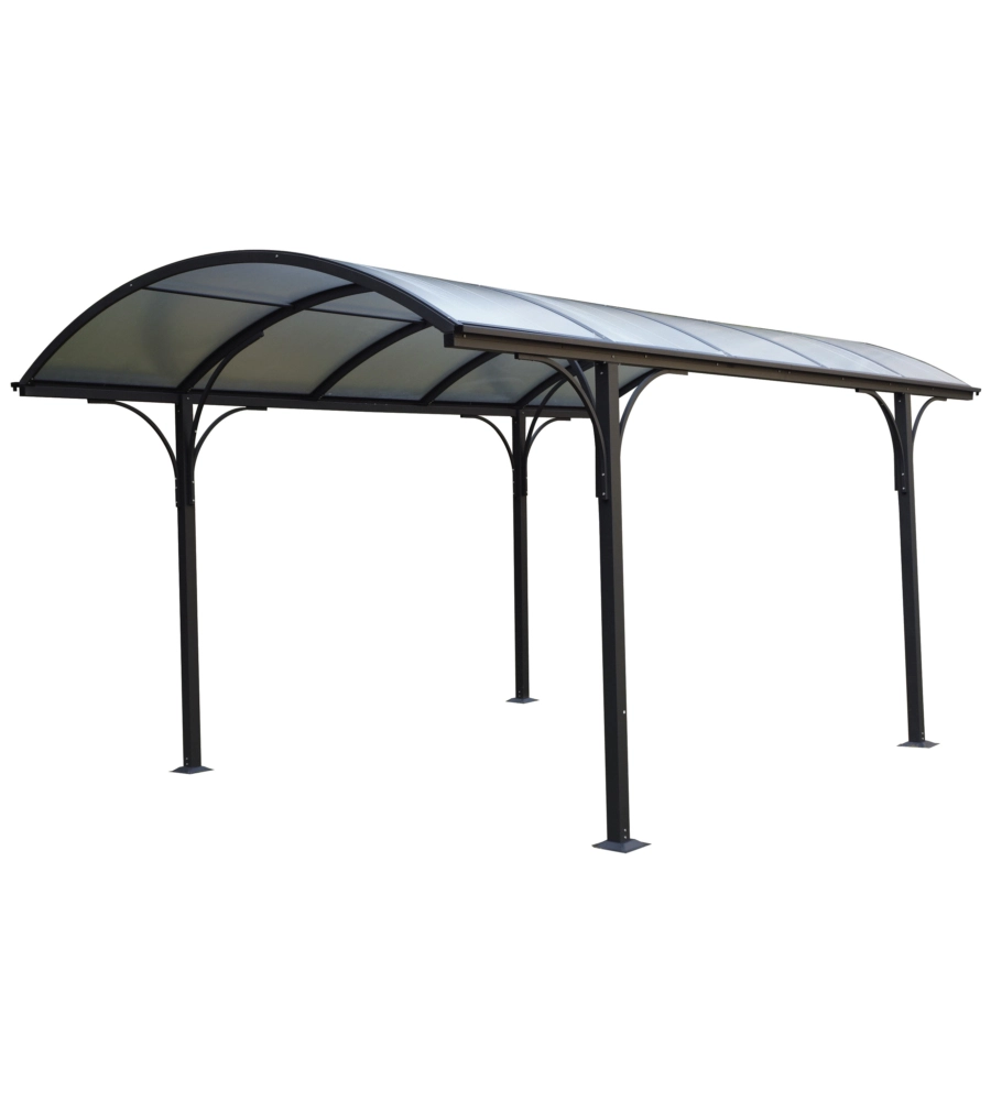 Carport auto in alluminio e policarbonato euro garden 1 posto 4,85x3,00x2,53 mt