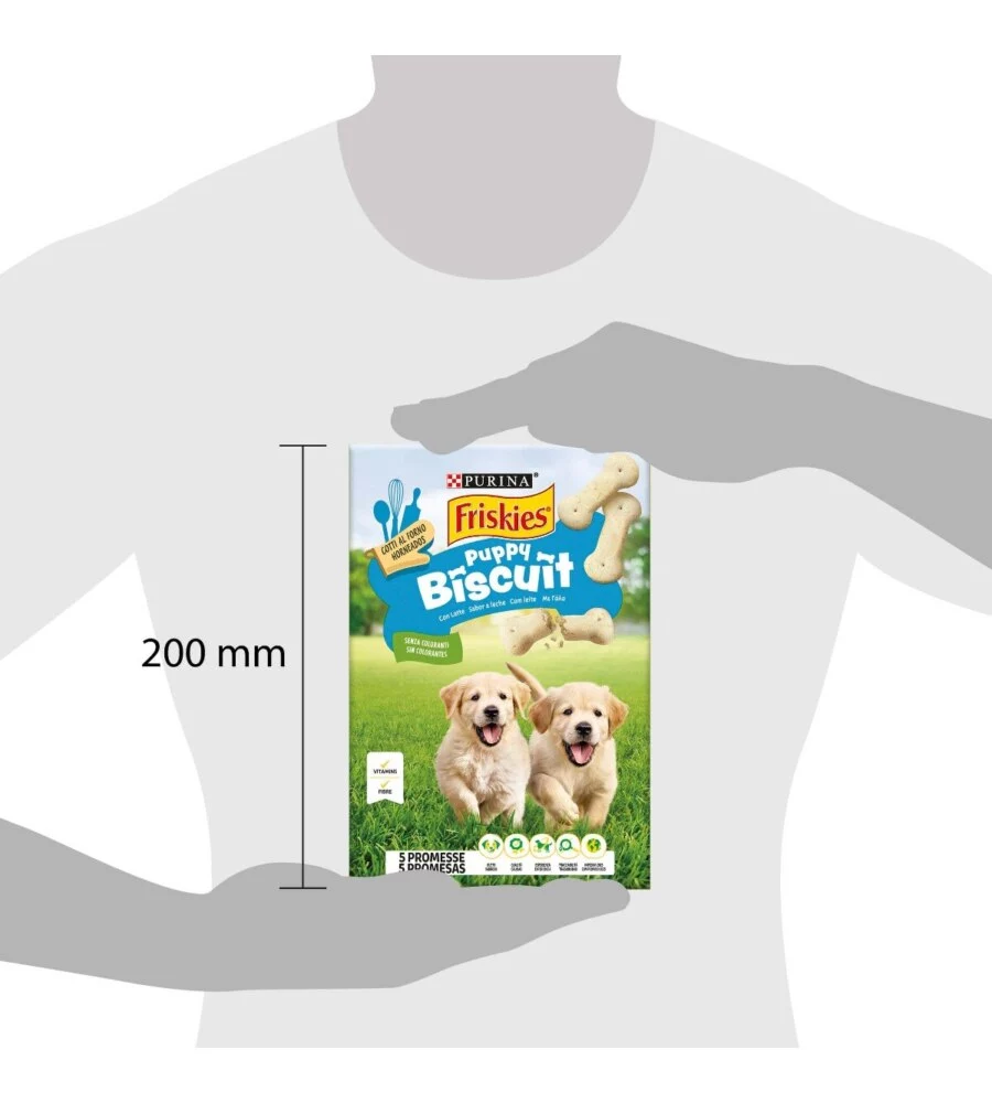 Biscotti per cani purina friskies 'puppy biscuit' per cuccioli di tutte le taglie con latte 350 gr