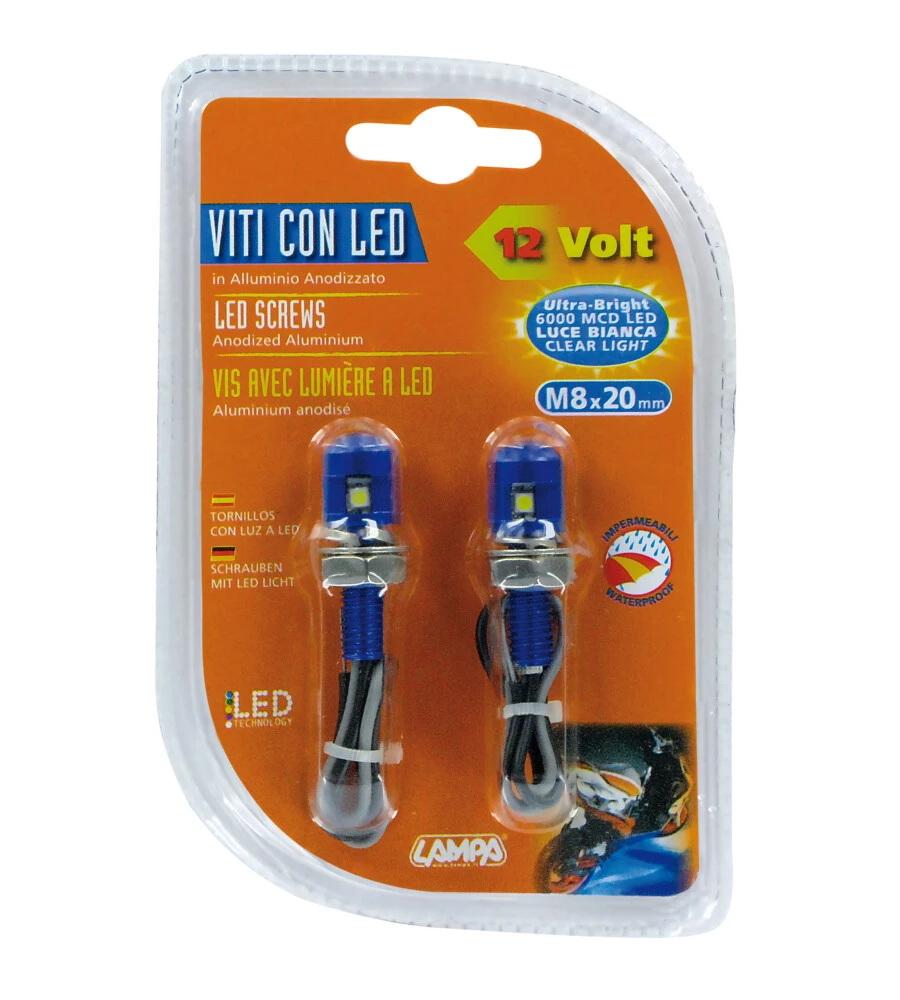 Coppia viti blu .luce bianca  90171