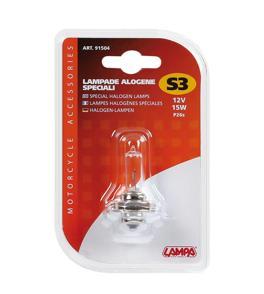 Lampada alogena s3 12v/15w p26s  91504