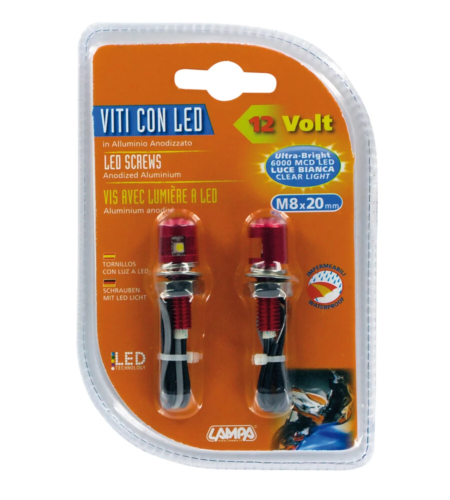 Coppia viti luce rosso  90173