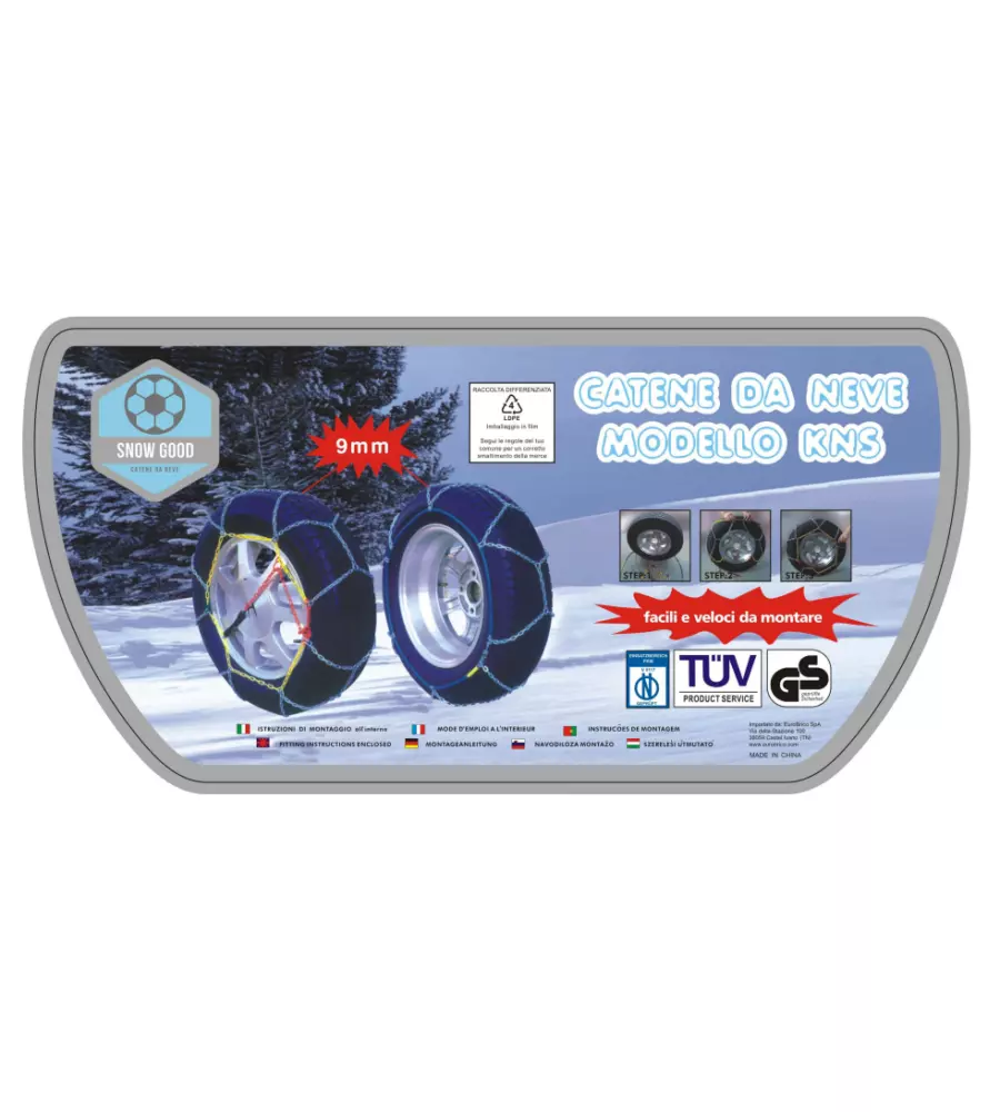 Catene da neve da 9 mm per auto - codice kns60.