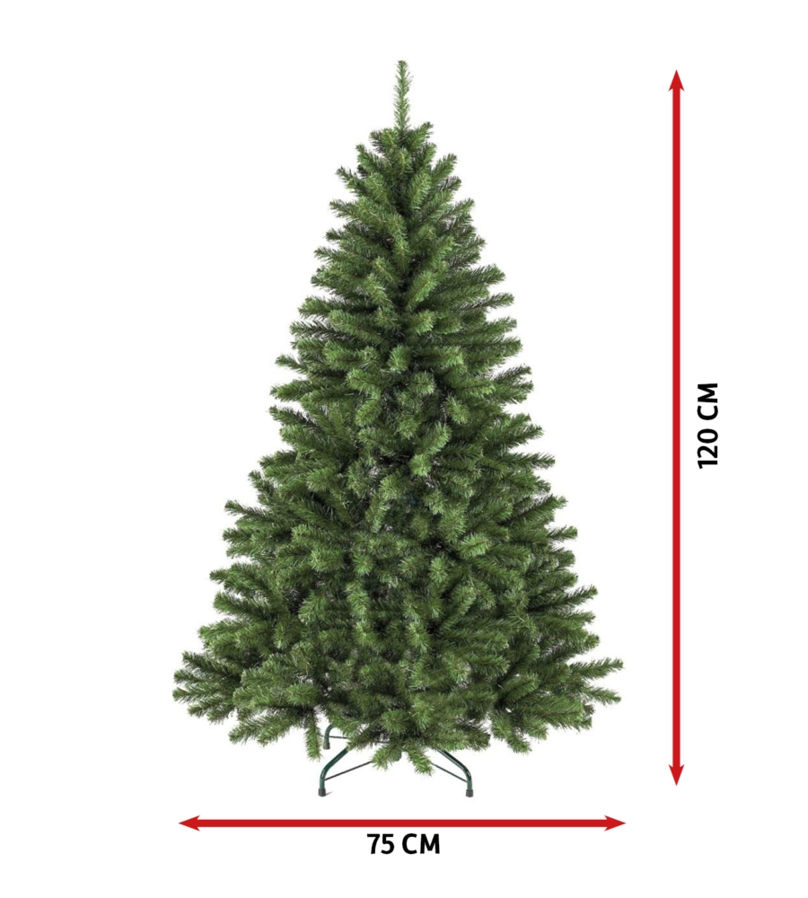 Albero di natale "dolomiti" con 224 rami ad aggancio, 120 cm