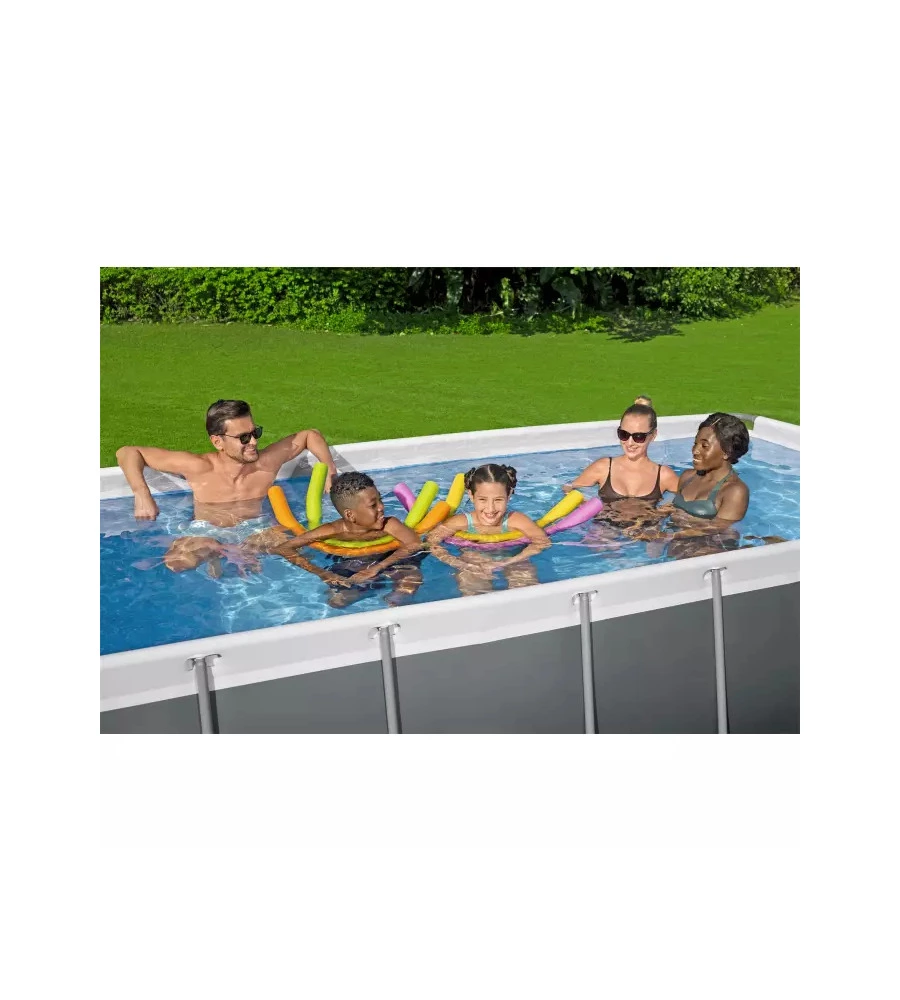 Piscina fuori terra rettangolare bestway "power steel" 404x201x100 cm con pompa, filtro e scaletta - cod. 56441-new.