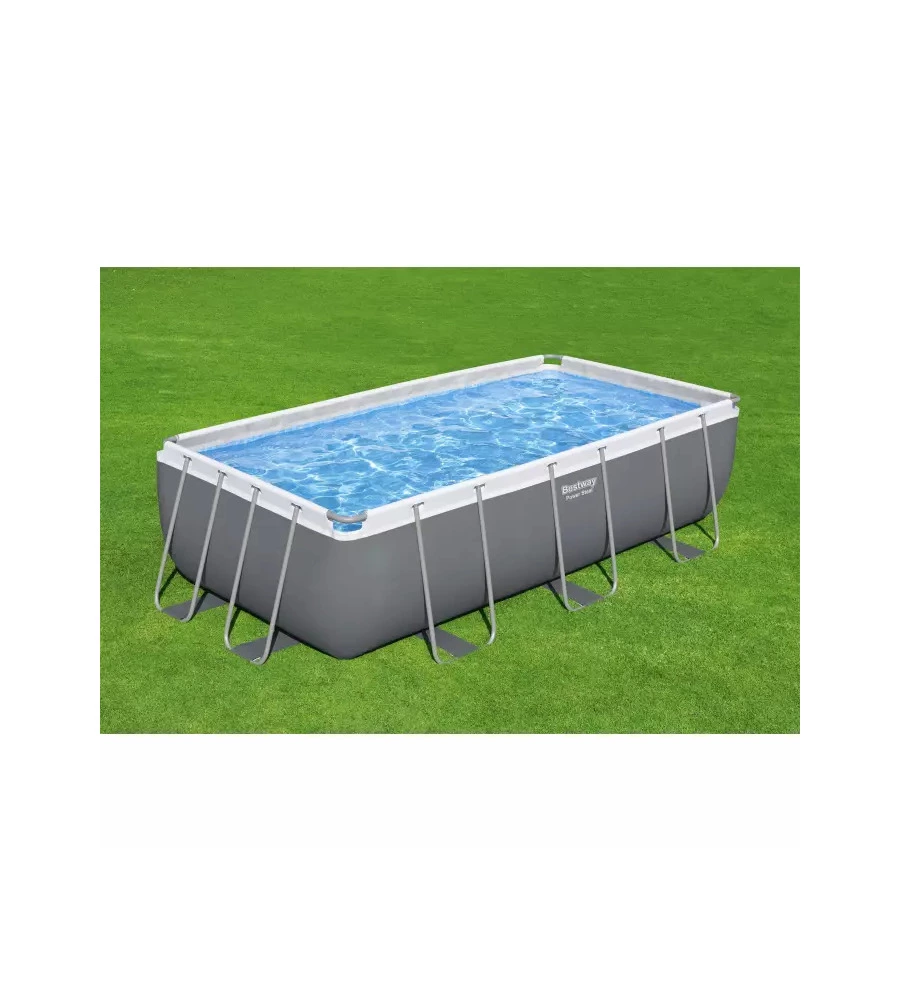 Piscina fuori terra rettangolare bestway "power steel" 404x201x100 cm con pompa, filtro e scaletta - cod. 56441-new.