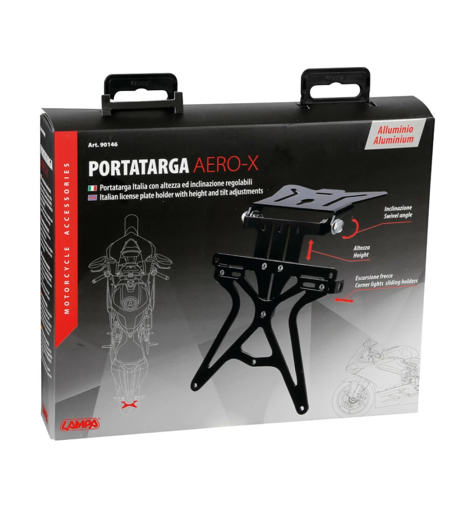 Portatarga moto "aero-x" lampa