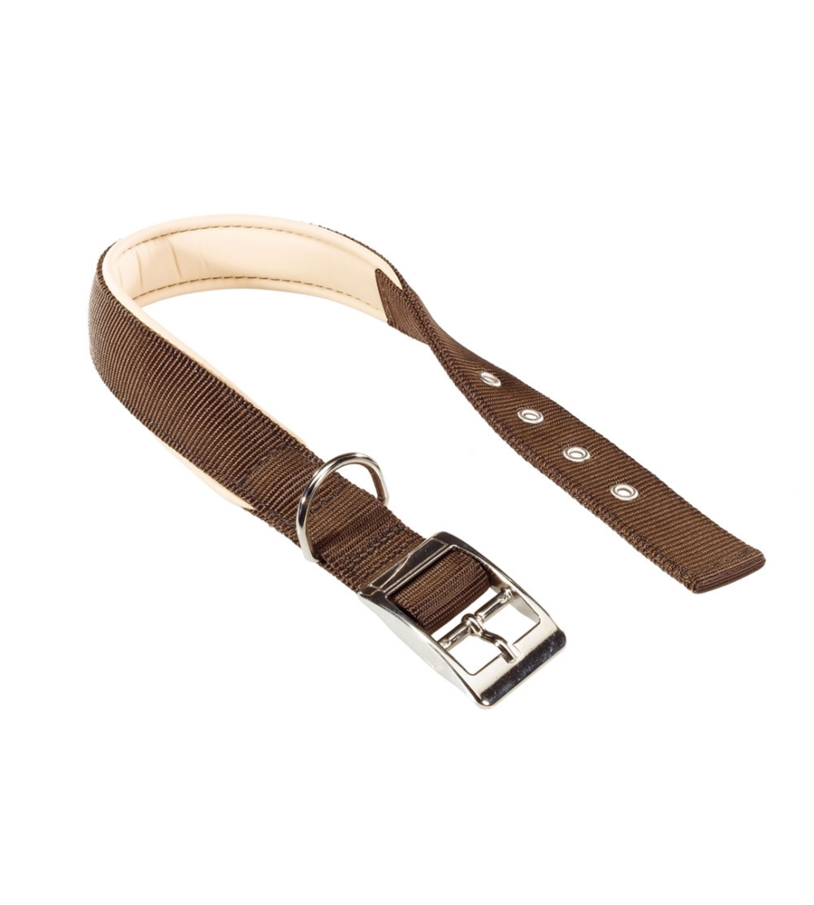 Collare in nylon modello c20/43 imbottito per cane - marrone.