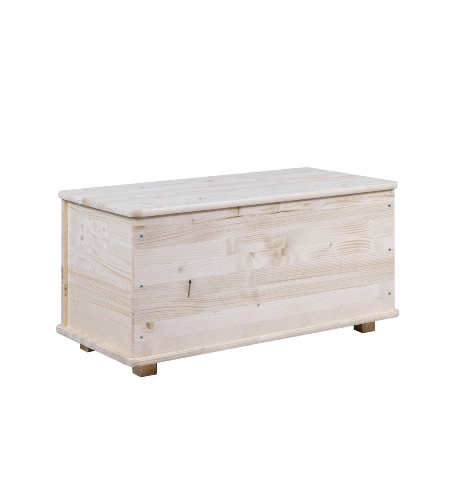 Baule portatutto in legno con piedini con capacitÀ 90 litri, 90x45x45 cm