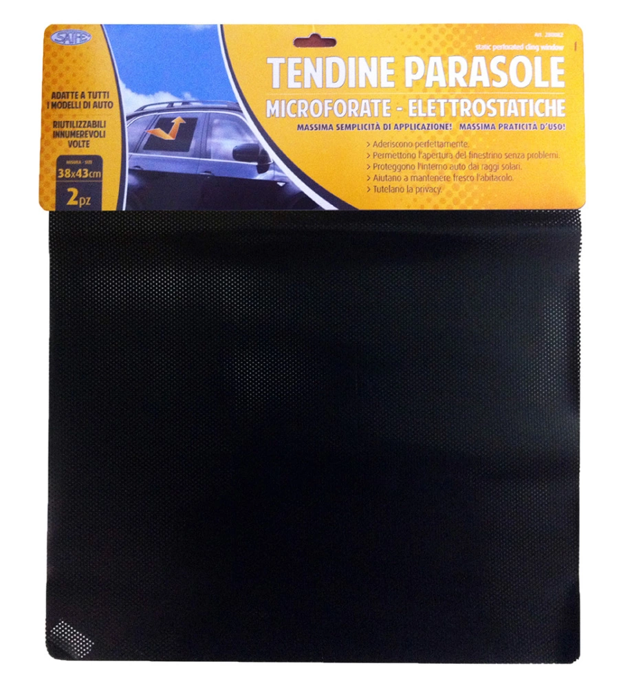 Tendine elettrostatiche microforate per auto colore nero, 38x43 cm