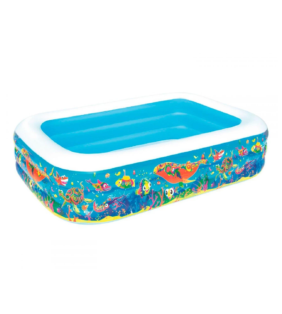 Piscina gonfiabile rettangolare bestway "family" con fantasie 229x152x56 cm - cod. 54120