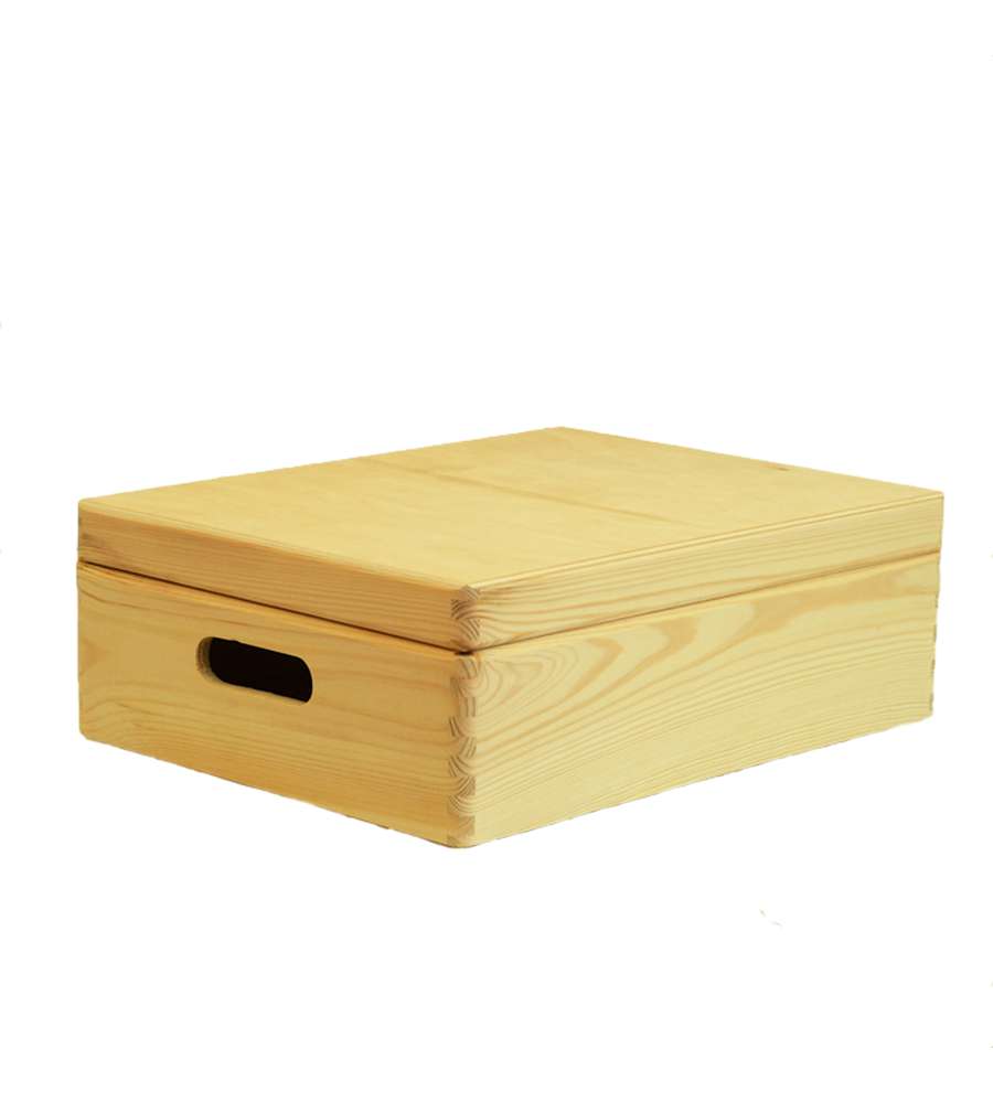 Cassetta/scatola In Legno  Wood Box Con Coperchio - 400x300x140 Mm in  vendita online