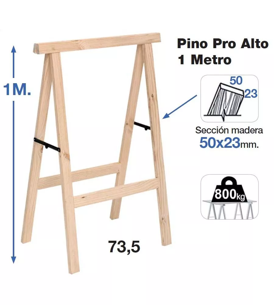 Cavalletto in pino professionale - 73,5 x 100 cm.