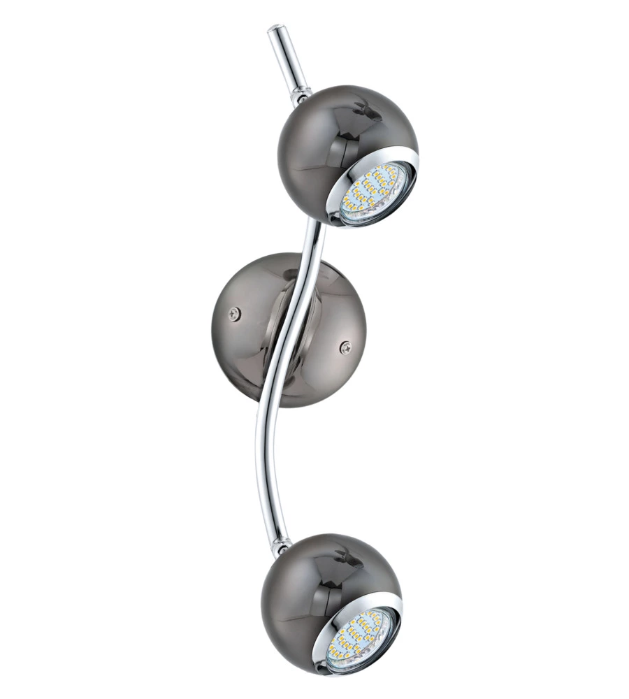 Bimeda - barra 2 x 2,5w gu10led  acciaio/nickel