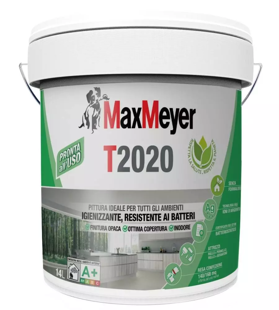 Pittura murale traspirante max meyer "t2020" colore bianco, 14 litri