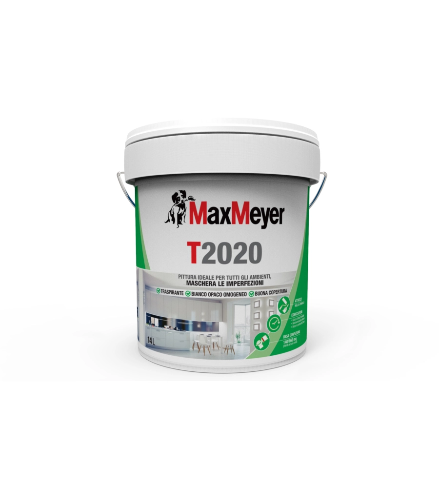 Pittura murale traspirante max meyer "t2020" colore bianco, 14 litri