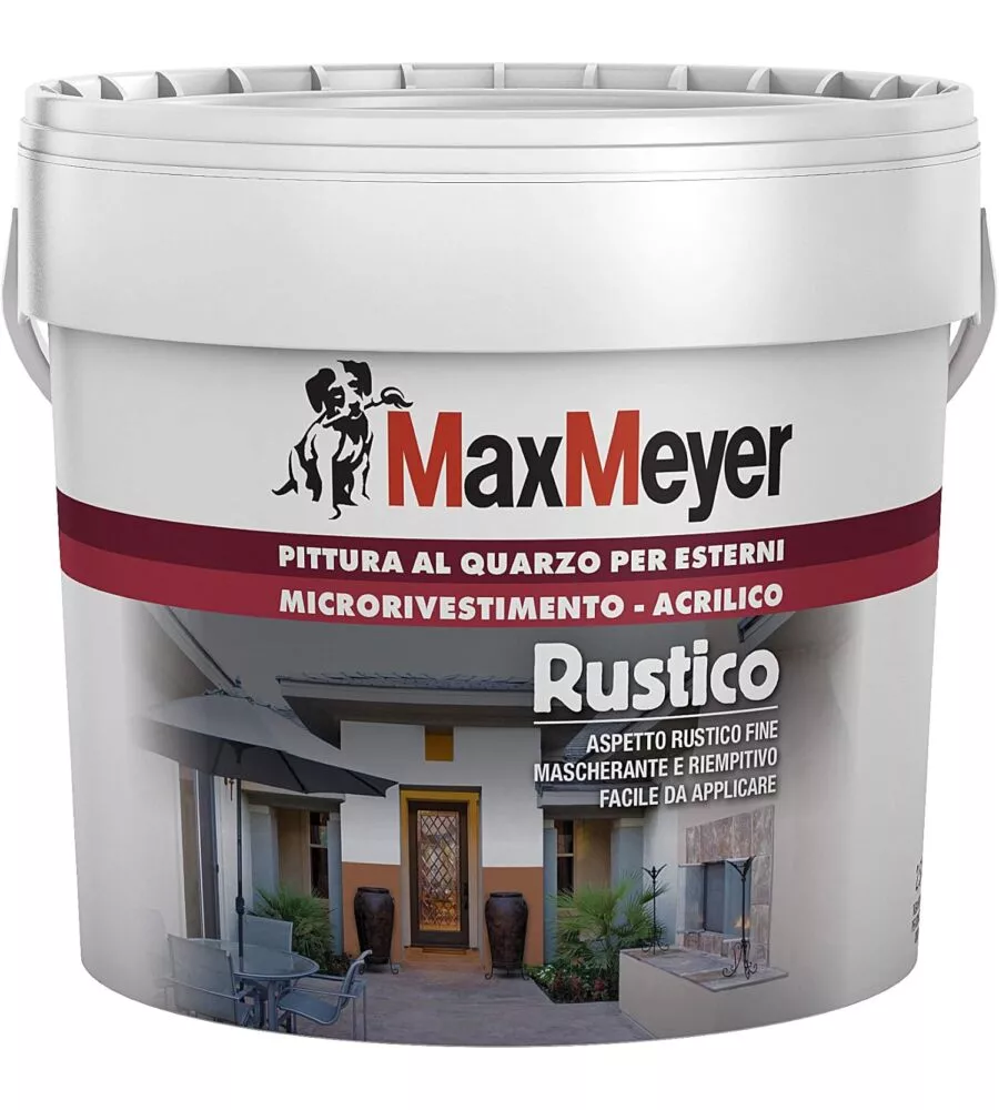 Pittura al quarzo rustico max mayer "quarzo bianco" colore bianco, 2,5 litri