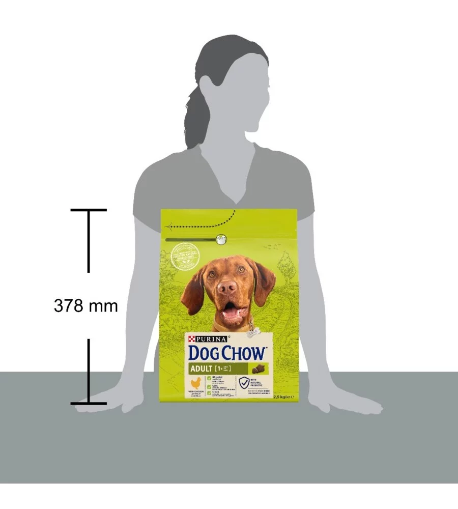 Crocchette per cani purina 'tonus dog chow' adulto di tutte le taglie con pollo 2,5 kg