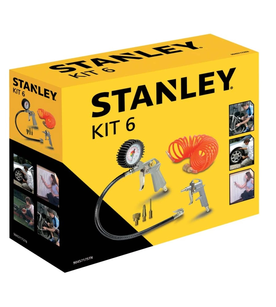 Kit 6 accessori per compressore aria compressa - attacco rapido stanley