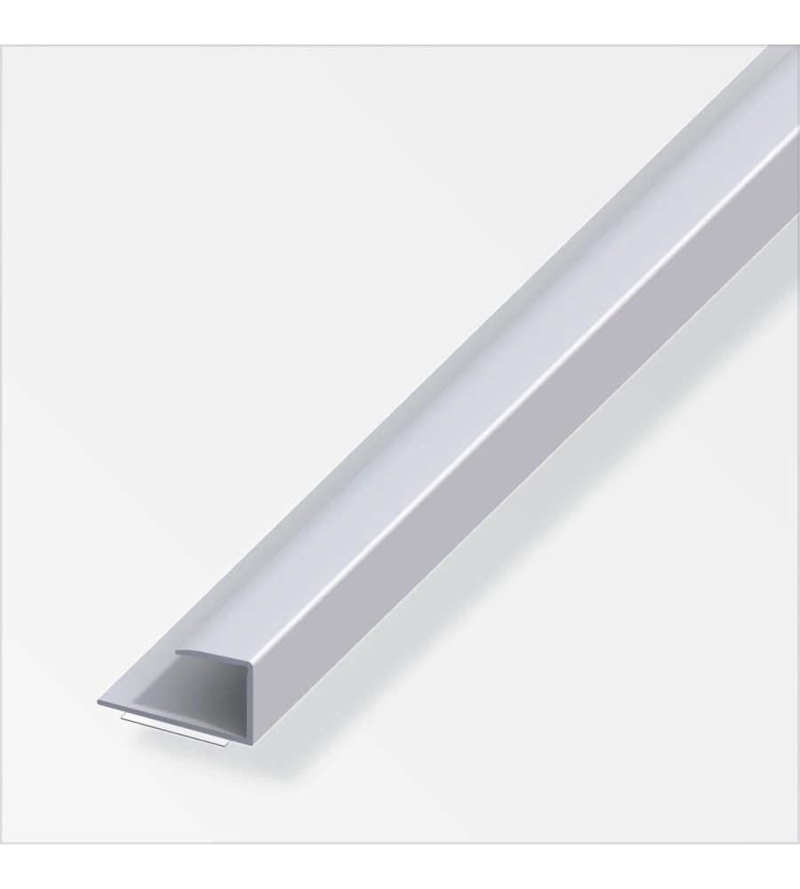 Profilo per bordi 15x14 alluminio argentato - 1 metro.