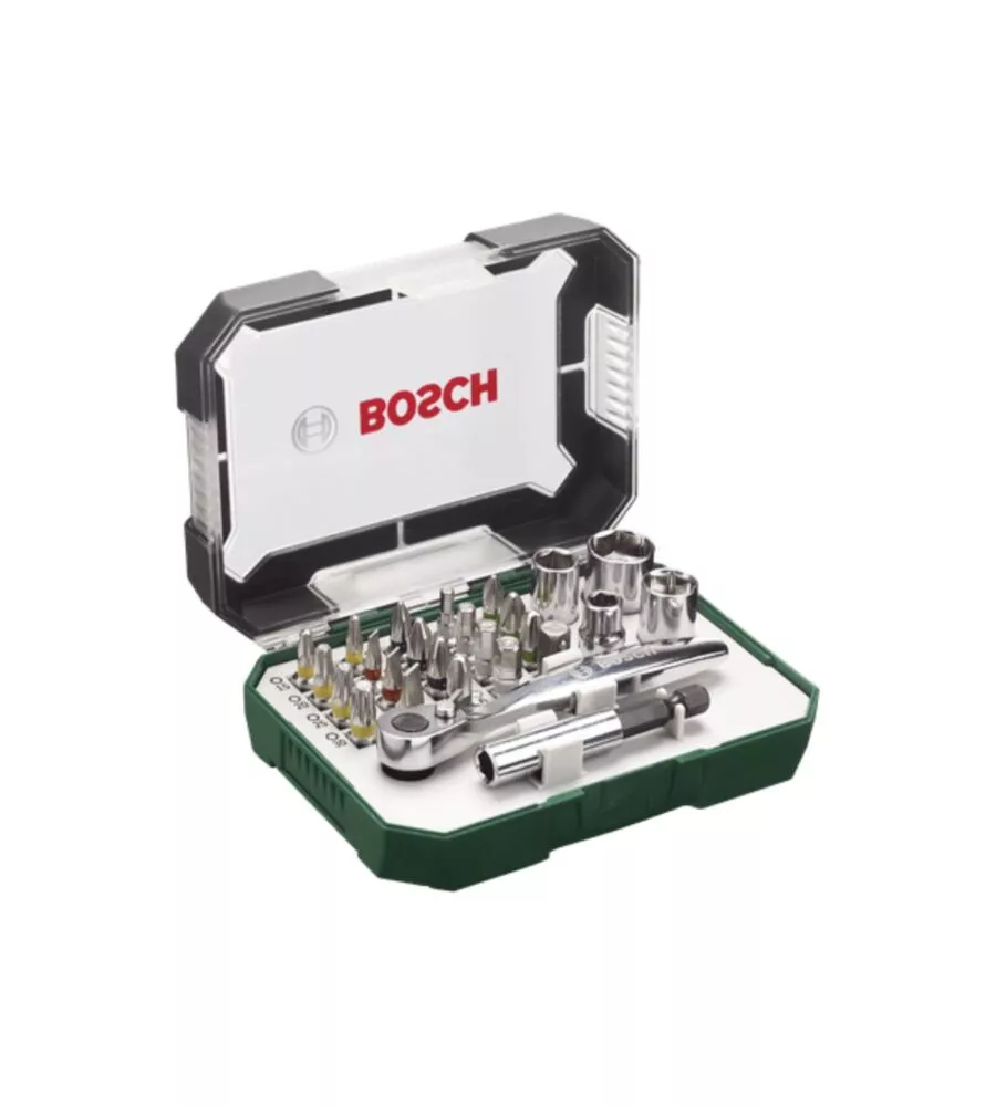 Set bit avvitamento bosch da 26 pezzi con cricchetto