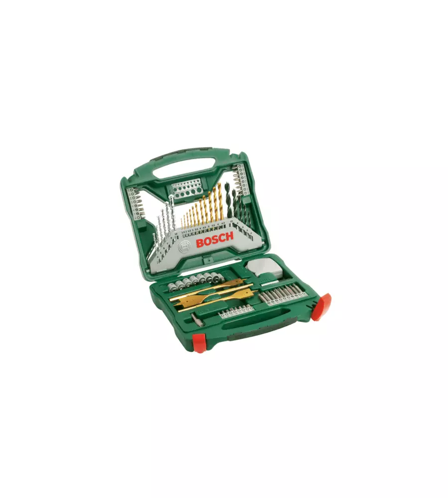 Set di punte e bit di avvitamento bosch "x-line" con rivestimento titanium, 70 pezzi