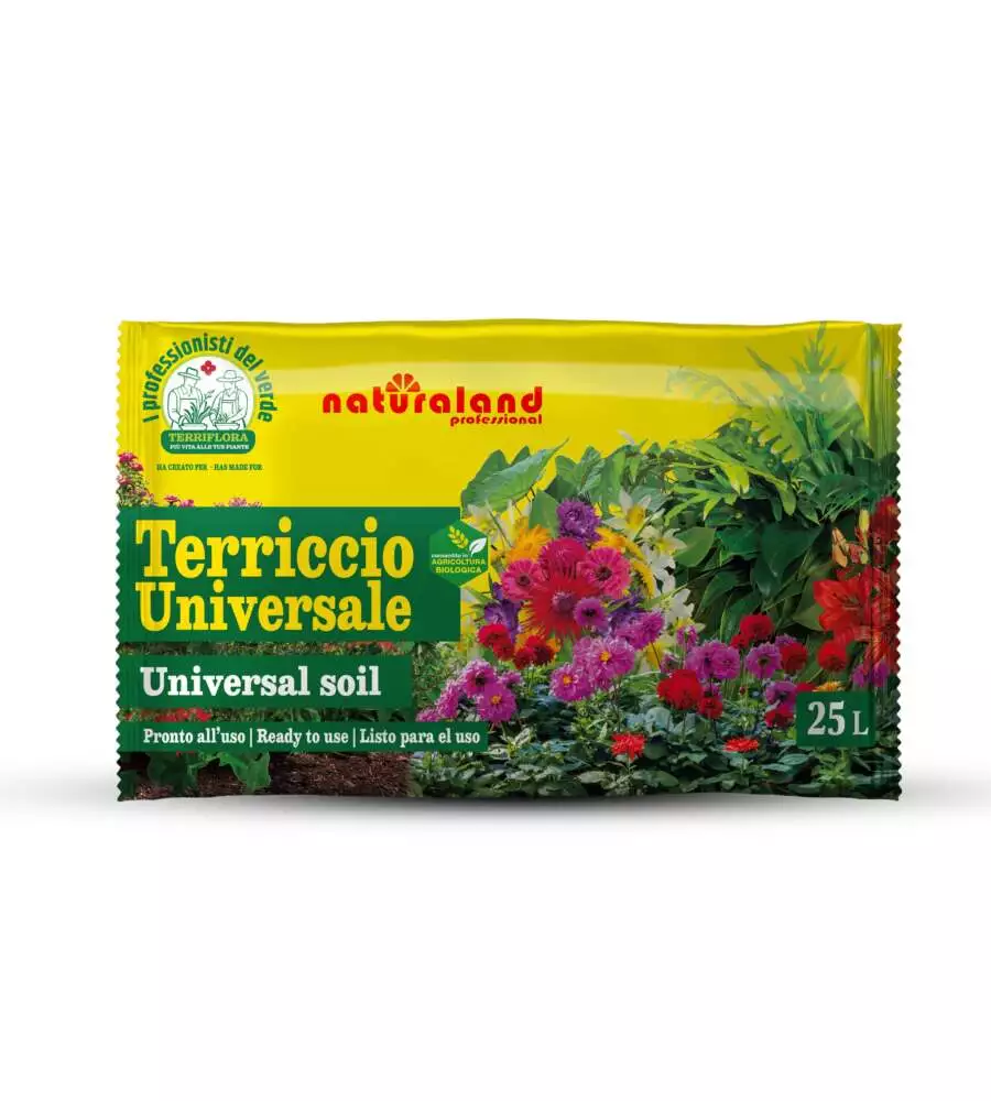 Terriccio universale per piante verdi e fiorite, 25 litri - euroterriflora