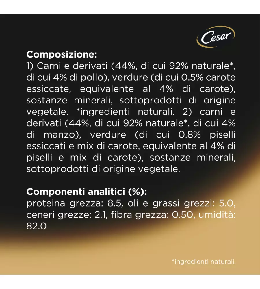 Cesar - umido per cani in gelatina, 4 pz