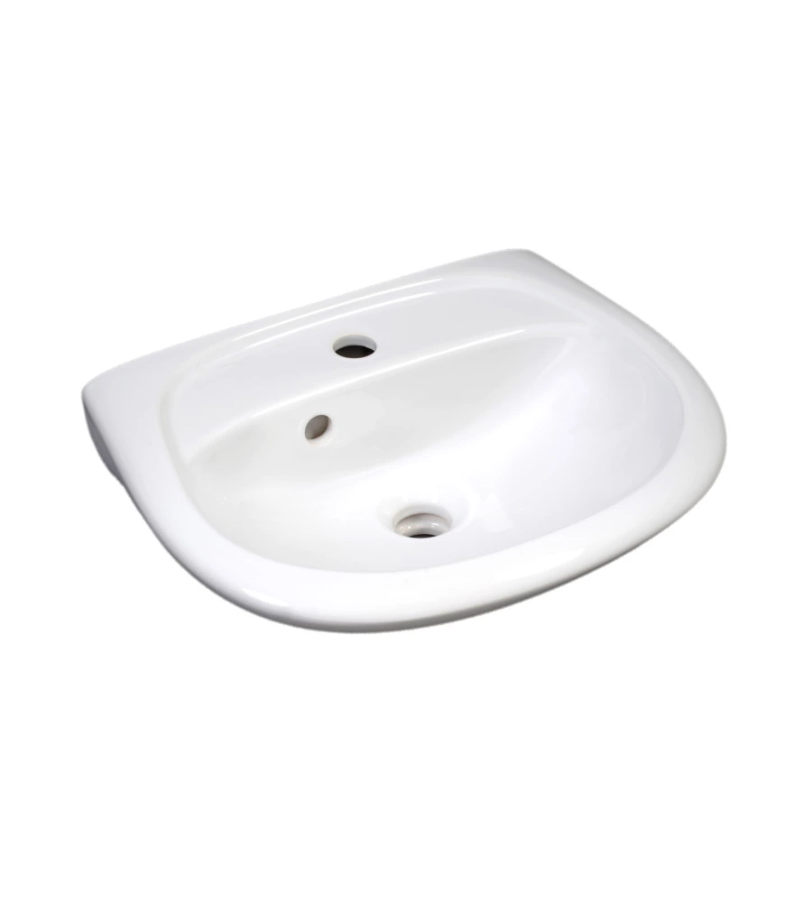 Lavabo a terra in ceramica bianco "serie idro" - 60 cm.