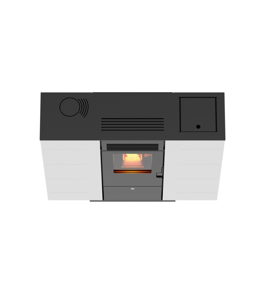 Stufa a pellet slim canadian stove "slim 6" bianco 6,14 kw