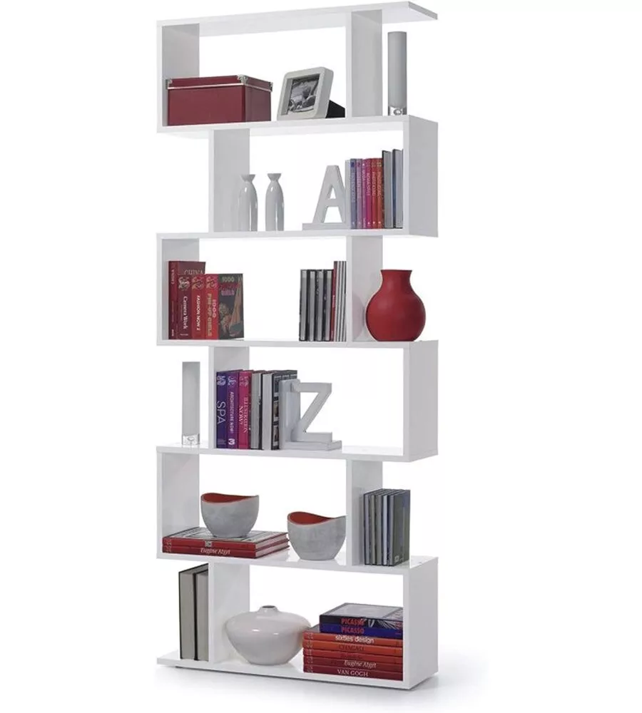 Libreria "athena" bianco lucido, 80x25x192 cm