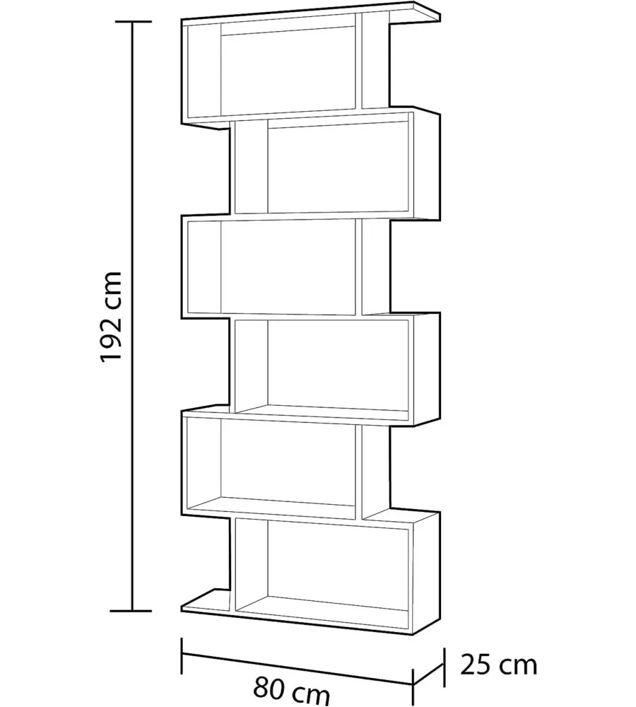 Libreria 'athena' bianco lucido, 80x25x192 cm