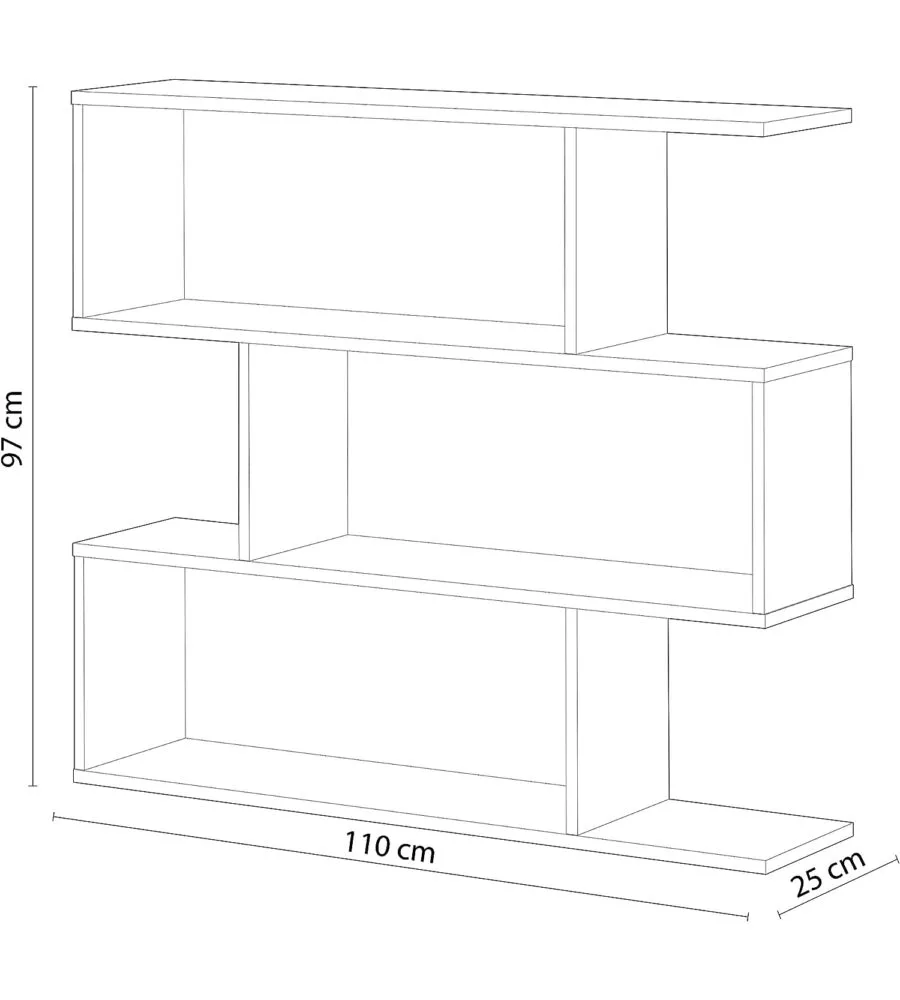 Libreria 'athena' bianco lucido, 110x25x97 cm