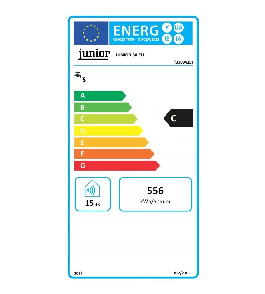 Scaldabagno "junior" da 30 litri - 1500 w - classe energetica c.