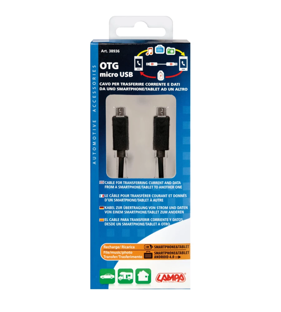 Cavo otg micro usb > micro usb - 30 cm - nero  38936