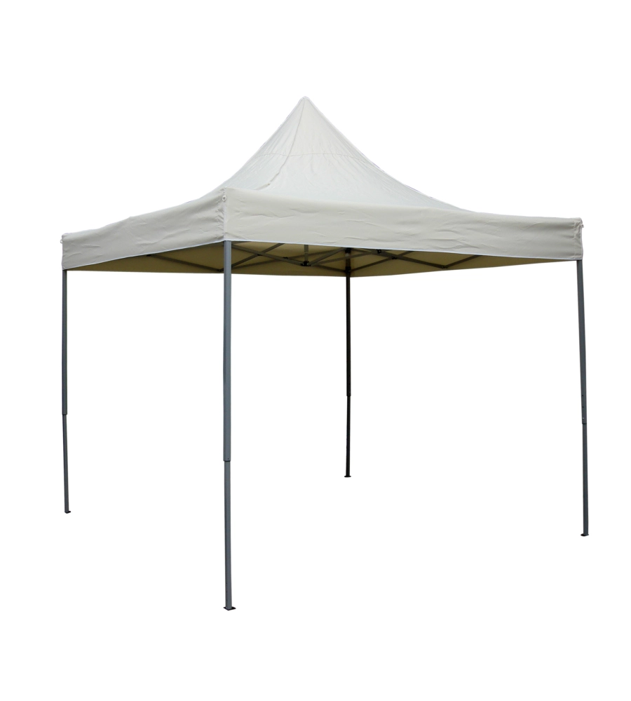 Gazebo da esterno pieghevole euro garden in alluminio con cover colore ecru,  3x3 metri