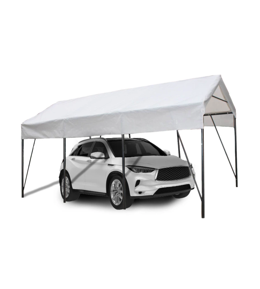 Carport auto in acciaio e tessuto euro garden "ercole" 1 posto 2,7x4,9x2,7 mt