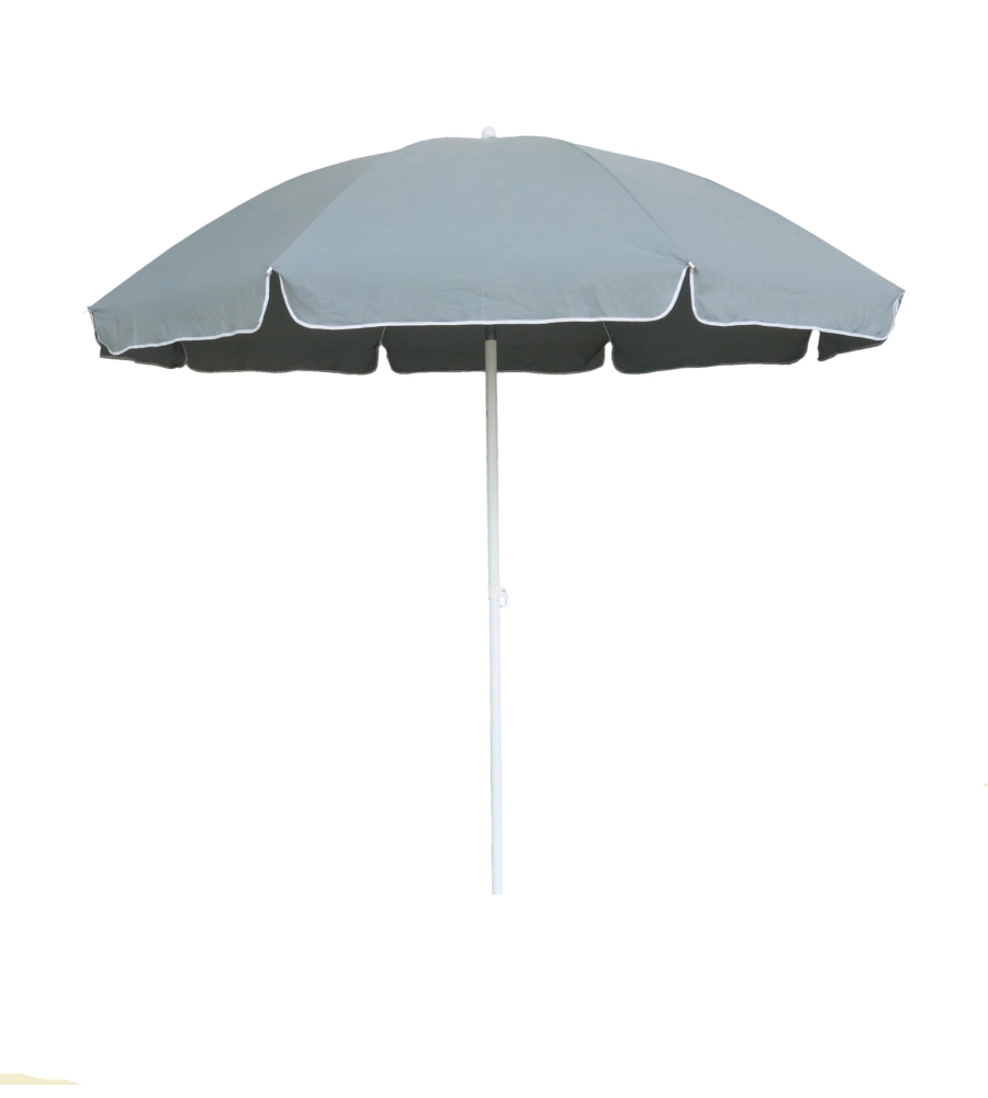 Ombrellone da spiaggia girevole euro garden in cotone colore grigio, diametro 240 cm