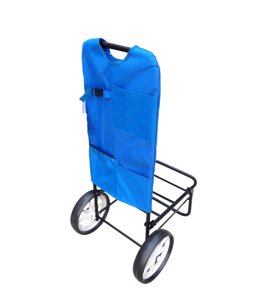 Trolley da spiaggia euro garden con ruote blu navy, 62x49x107 cm