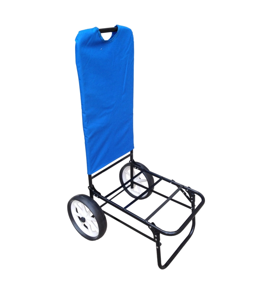 Trolley da spiaggia euro garden con ruote blu navy, 62x49x107 cm