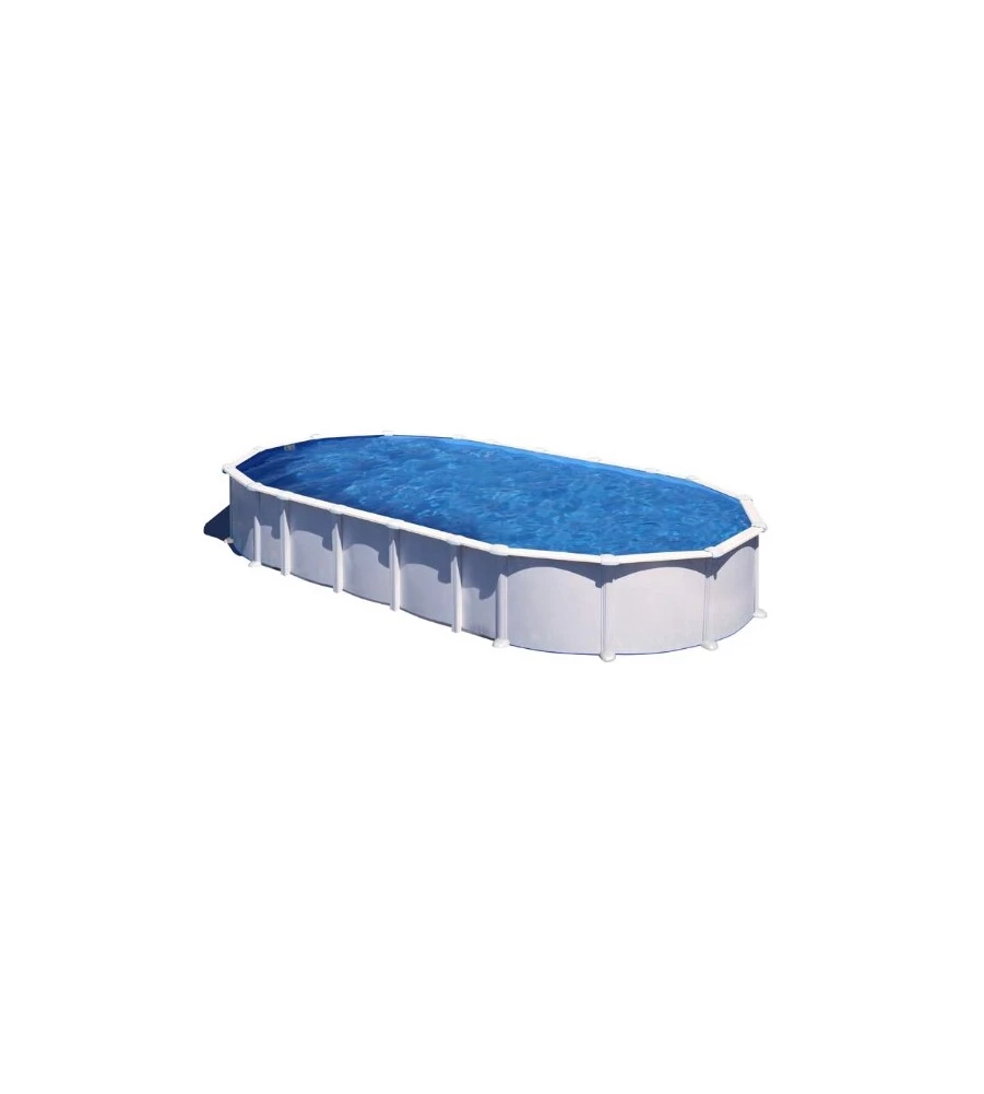 Piscina fuori terra ovale gre "haiti" in acciaio colore bianco 1000x550x132 - cod. kitprov10288