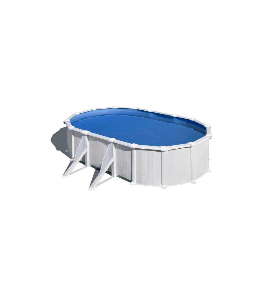 Piscina fuori terra ovale gre "atlantis" in acciaio colore bianco 610x375x132 - cod. kitprov618