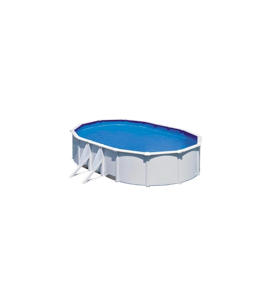 Piscina fuori terra ovale gre "fidji" in acciaio colore bianco 610x375x120 - cod. kit610eco